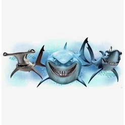Promo 🔔 Disney Pixar Finding Nemo Sharks Peel And Stick Giant Wall Decals 👏