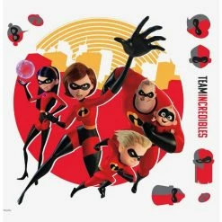 Best Pirce 🎁 Disney Pixar Incredibles 2 Peel And Stick Giant Wall Decals 😍