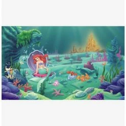 Cheap 💯 Disney Princess The Little Mermaid Chair Rail Prepasted Mural 😉