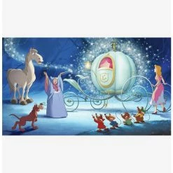 Best Sale 🛒 Disney Princess Cinderella Carriage Chair Rail Prepasted Mural 👍