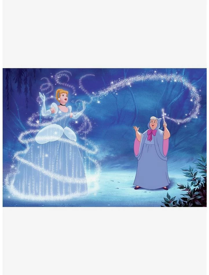 New โค๏ธ Disney Princess Cinderella Magic Chair Rail Prepasted Mural ๐งจ