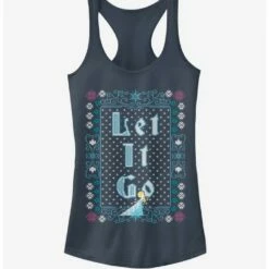 New ⌛ Disney Frozen Let It Go Ugly Sweater 👧 Girls Tank 🔔