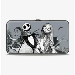 Coupon ๐ The Nightmare Before ๐ Christmas Jack & Sally Greyscale Hinged Wallet ๐