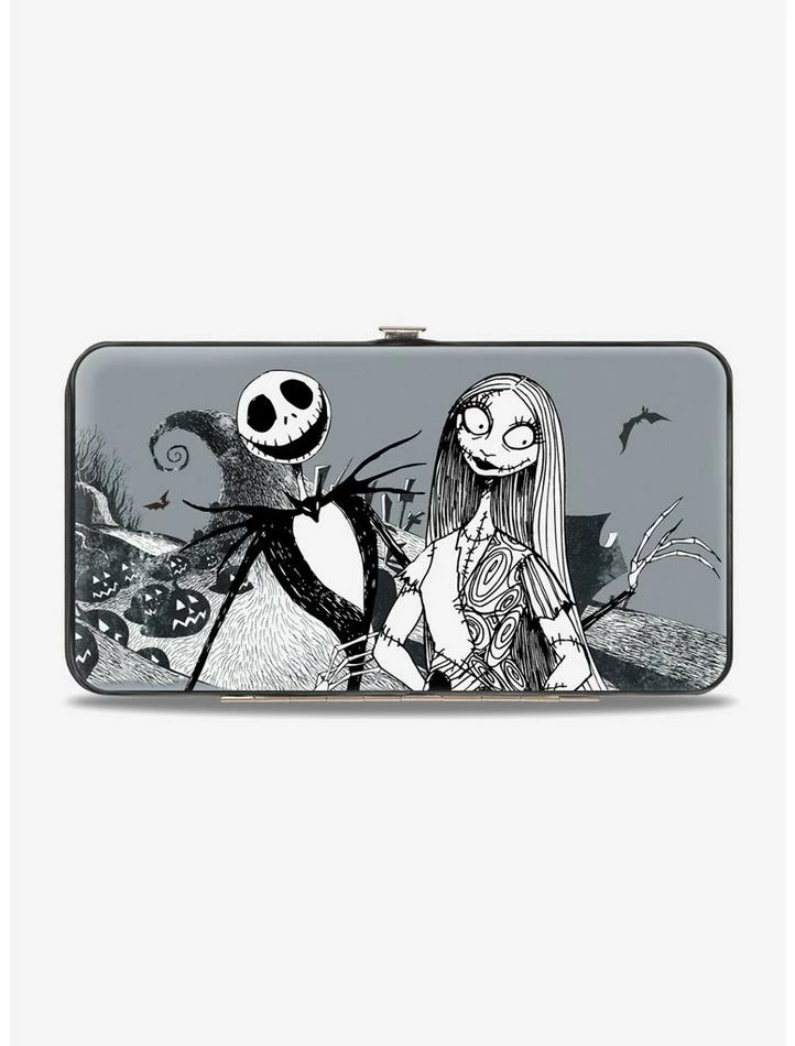 Coupon ๐ The Nightmare Before ๐ Christmas Jack & Sally Greyscale Hinged Wallet ๐