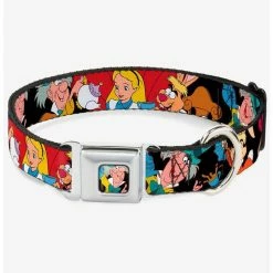 Hot Sale 💯 Disney Alice in Wonderland Mad Hatters Tea Party Poses Seatbelt Buckle 🐶 Dog Collar 🎉