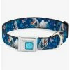 Cheap 🔔 Disney Frozen Olaf Poses Snowflakes Blues Seatbelt Buckle 🦮 Dog Collar 😍