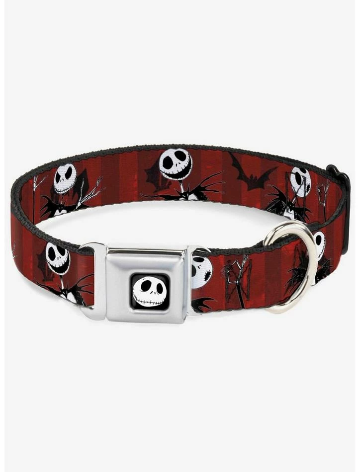 Best reviews of ๐งจ Nightmare Before ๐ Christmas Jack Poses Bats Red Stripe Seatbelt Buckle ๐ฆฎ Dog Collar ๐ฅฐ