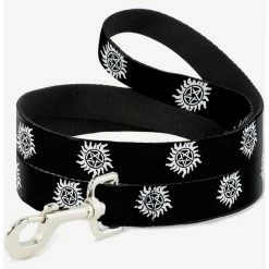 Buy 🔔 Supernatural Winchester Pentagram Repeat Black White 🐕 Dog Leash 6 Ft 🥰