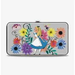 Promo ๐ Disney Alice In Wonderland Alice Cheshire Cat Floral Hinged Wallet ๐