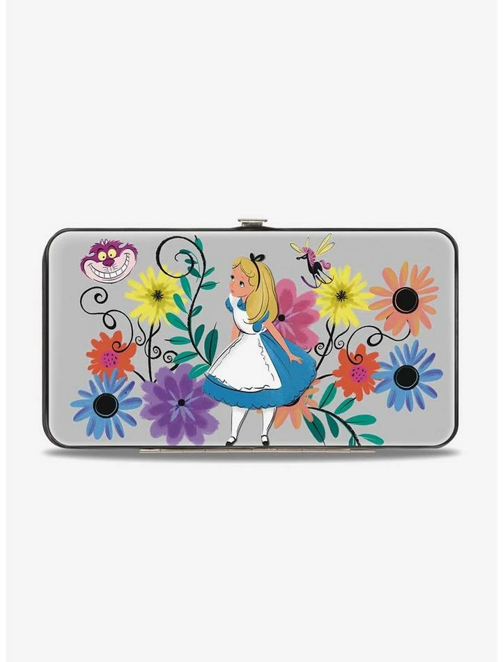 Promo 😀 Disney Alice In Wonderland Alice Cheshire Cat Floral Hinged Wallet 🛒