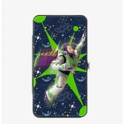 Promo ✔️ Disney Pixar Toy Story Buzz Lightyear Flight Space Ranger Logo Hinged Wallet ⌛