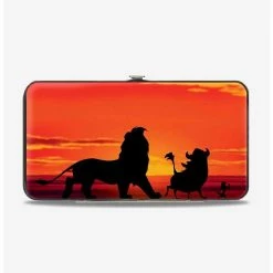 Coupon ⌛ Disney The Lion King Hakuna Matata Simba Pumbaa Timon Sunset Silhouette Hinged Wallet 🔔