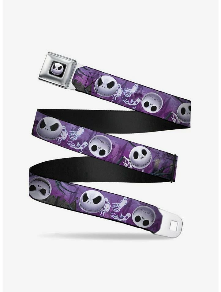 Deals ✔️ The Nightmare Before 🎁 Christmas Jack Expressions Ghosts In Cemetery Seatbelt Belt 😀