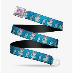 Budget 😍 Disney Lilo & Stitch Scrump Poses Hibiscus Flowers Seatbelt Belt 🎁
