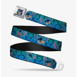 Wholesale 😍 Disney Lilo & Stitch Expressions Hibiscus Collage Green Blue Fade Seatbelt Belt 😍