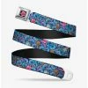 New 👍 Disney Lilo & Stitch Expressions Hibiscus Flower Ukulele Seatbelt Belt 🧨