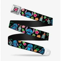 Wholesale 👏 Disney Lilo & Stitch Scrump Poses Tropical Flora Seatbelt Belt 😀