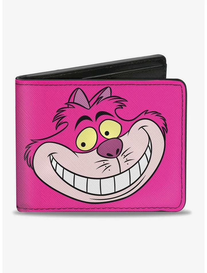 Deals 👏 Disney Alice In Wonderland Chelshire Cat Face and Stripes Bi-Fold Wallet 🤩