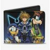 Best Sale 🎉 Disney Kingdom Hearts II Donald Wisdom Form Sora And Goofy Bi-Fold Wallet 😀
