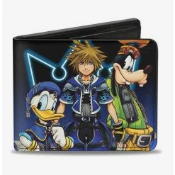 Best Sale 🎉 Disney Kingdom Hearts II Donald Wisdom Form Sora And Goofy Bi-Fold Wallet 😀