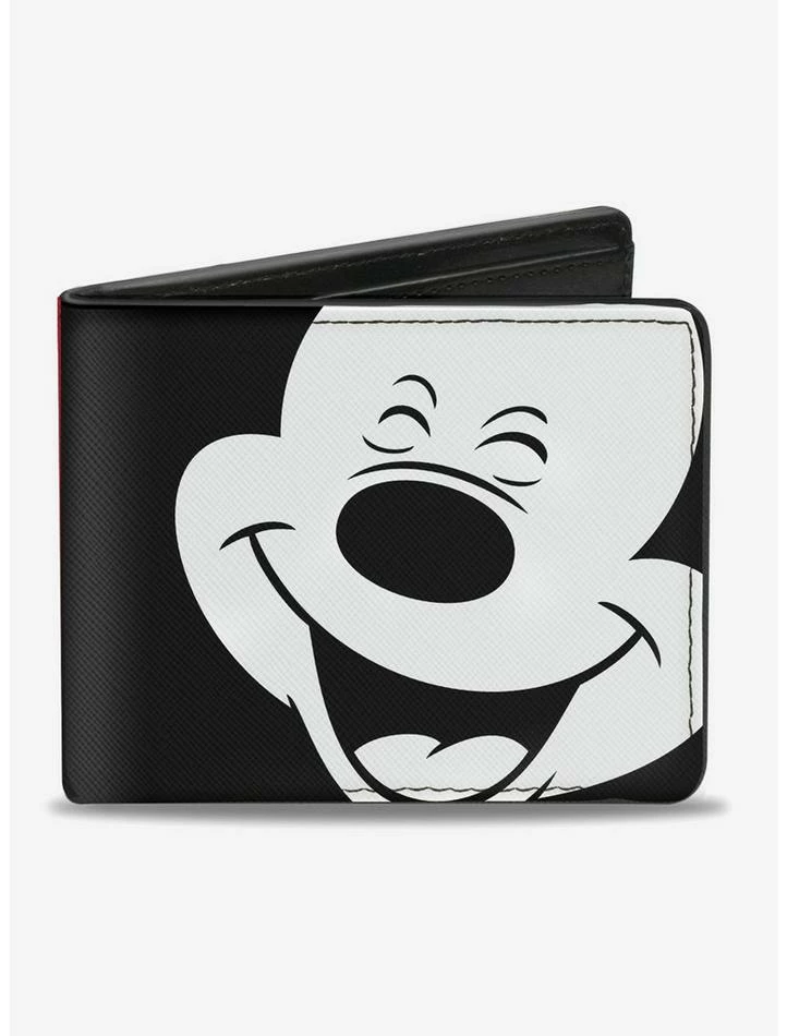 New 😀 Disney Mickey Mouse Smiling Face Bi-Fold Wallet ✔️