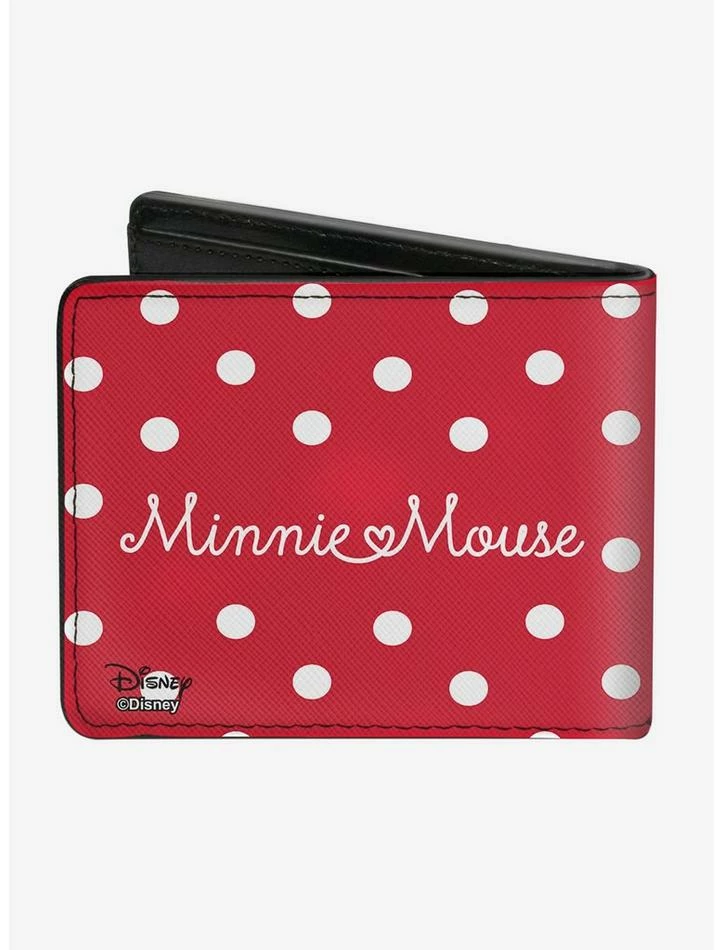 Budget ⌛ Disney Minnie Mouse Face Script Polka Dots Bi-Fold Wallet 🥰 - Image 2