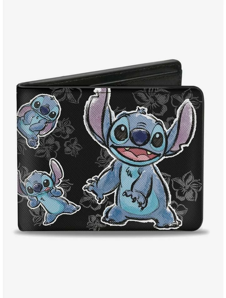 Wholesale 🌟 Disney Lilo & Stitch Hibiscus Stitch Sketch Bi-Fold Wallet 👍