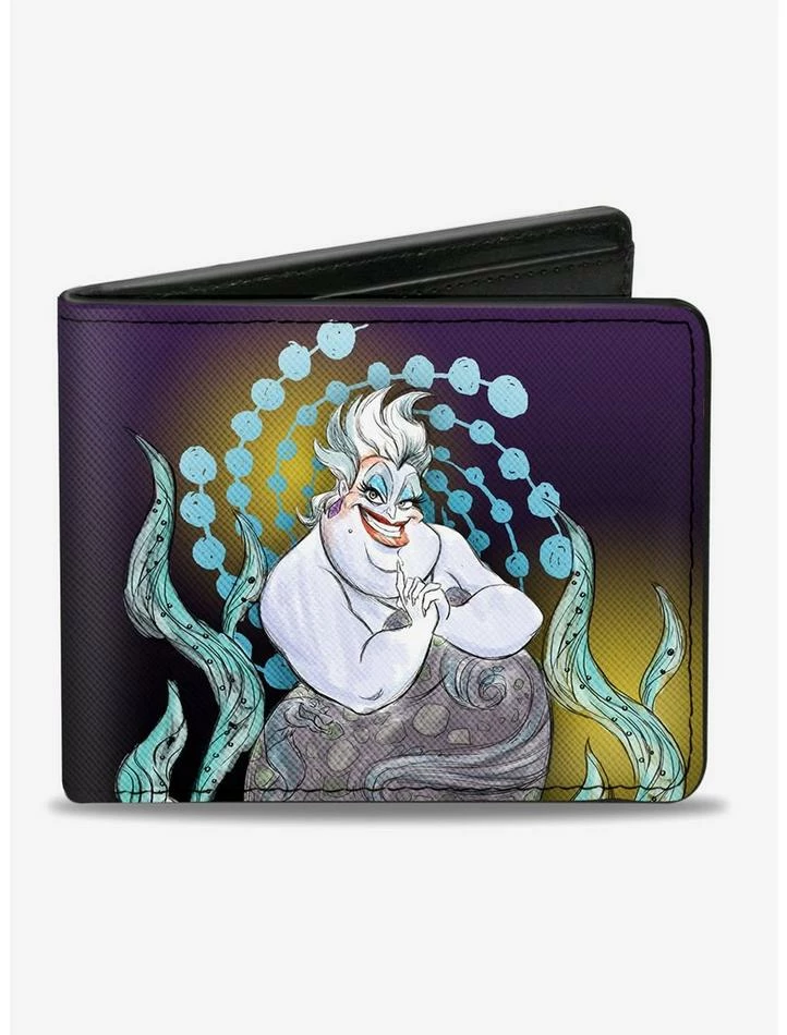 Deals 🔔 Disney The Little Mermaid Ursula Smiling Sketch Pose Bi-Fold Wallet 😀