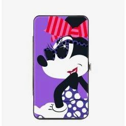 New ⌛ Disney Minnie Mouse Over Shoulder Pose Dots Hinged Wallet 😉