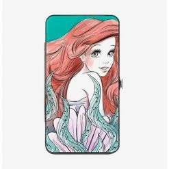 Flash Sale ๐ Disney The Little Mermaid Ariel Over Shoulder Flounder Sketch Poses Hinged Wallet ๐