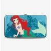 Flash Sale ✔️ Disney The Little Mermaid Ariel Swimming Resting Poses Coral Reef Hinged Wallet ✔️