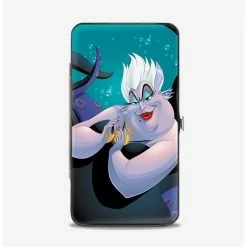 Best Sale 🎁 Disney The Little Mermaid Ursula Pose Jetsam Face Bubbles Hinged Wallet 🎉