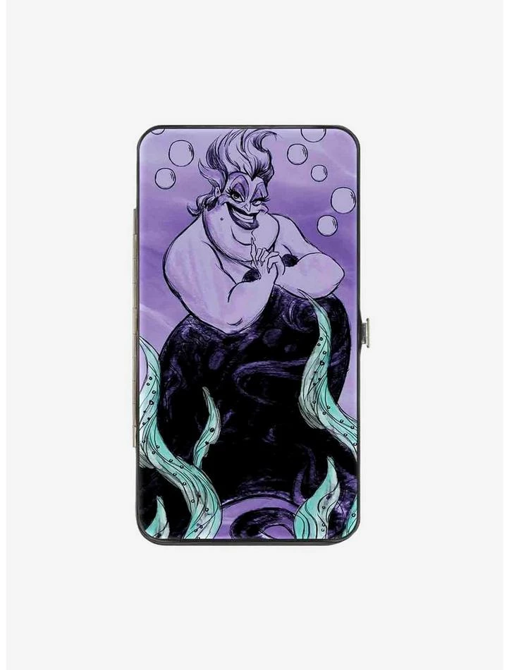 Flash Sale 👏 Disney The Little Mermaid Ursula Smiling Sketch Kelp Hinged Wallet 😍