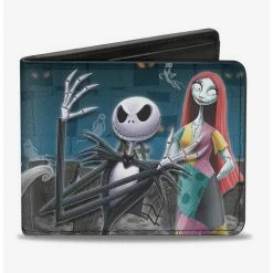 Wholesale 🛒 The Nightmare Before 🔔 Christmas Four Character Group Cemetery Scene Bi-Fold Wallet 🤩