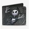 Hot Sale 🌟 The Nightmare Before ❄ Christmas Jack Arms Crossed Jack Swirls Bi-Fold Wallet 😍