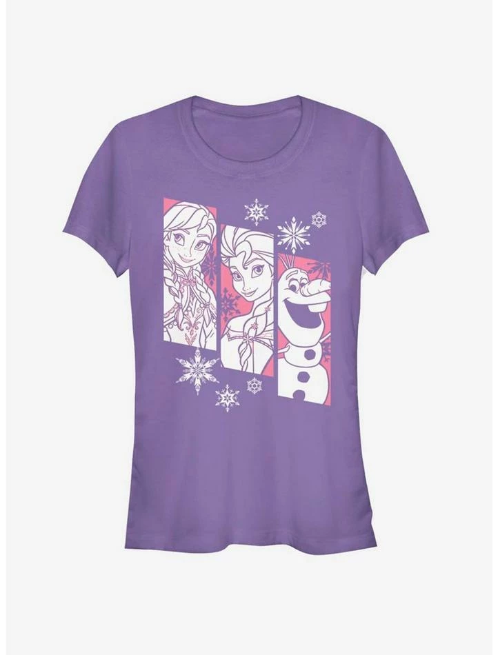 New ๐ Disney Frozen Snow Trio ๐ง Girls T-Shirt โ๏ธ