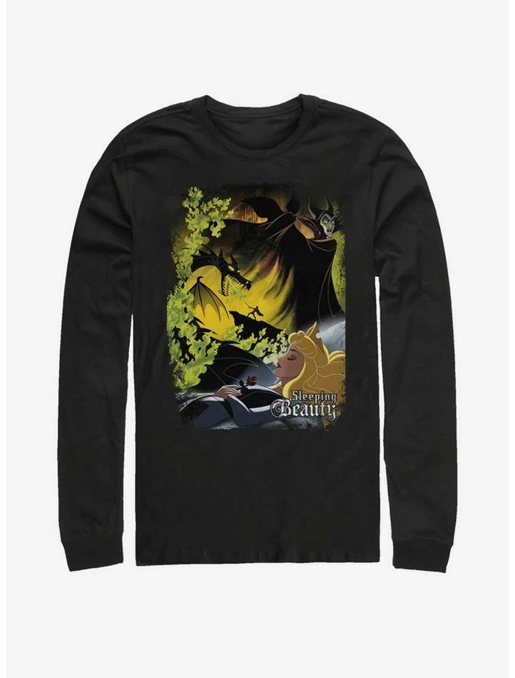 Wholesale 🛒 Disney Villains Maleficent Sleeping Poster Long-Sleeve T-Shirt 🎁
