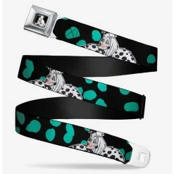 Best Sale ✔️ Disney 101 Dalmatians Cruella De Vil Smiling Spotted Fur Seatbelt Belt 👏