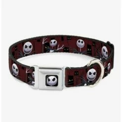 Cheap 🛒 The Nightmare Before 🔔 Christmas Jack Poses Peeping Eyes 🦮 Dog Collar Seatbelt Buckle 🎁