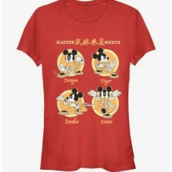 Budget 💯 Disney Mickey Mouse Kung Fu Four Up 👧 Girls T-Shirt 🌟