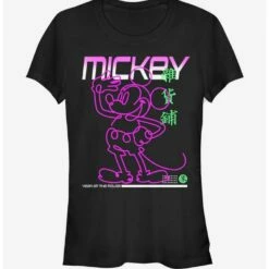 Promo 🌟 Disney Mickey Mouse Street Glow 👧 Girls T-Shirt 😉