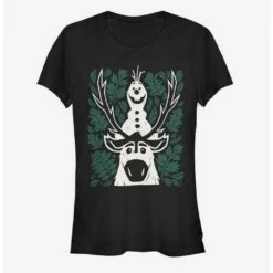Best Sale 🎁 Frozen 2 Olaf Sven Leaves 👧 Girls T-Shirt ✔️