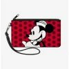 Budget ⭐ Disney Vintage Minnie Mouse Smiling Pose Close Up Dots Wallet Canvas Zip Clutch 🤩