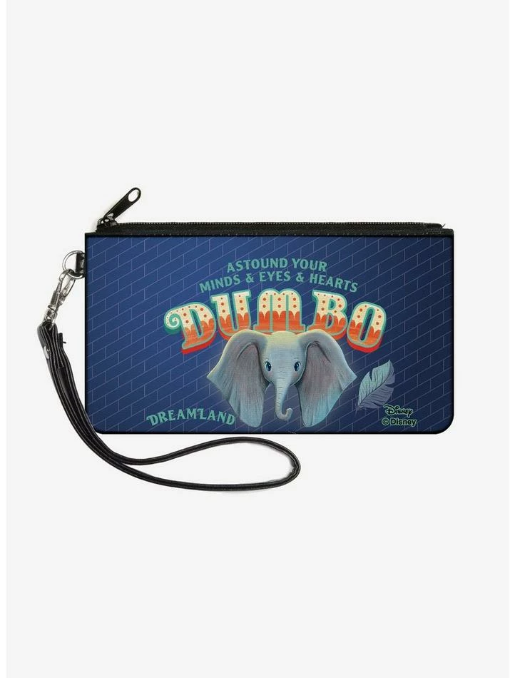 Cheap 😍 Disney Dumbo Face Feather Astound Your Mind Eyes Hearts Circus Sign Wallet Canvas Zip Clutch 🌟