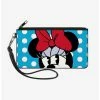 Hot Sale ⌛ Disney Minnie Mouse Style Face Close Up Dots Wallet Canvas Zip Clutch 😍