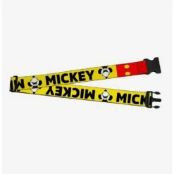 Wholesale 🎉 Disney Mickey Smiling Up Pose Flip Buttons Yellow Black Red Luggage Strap 😀