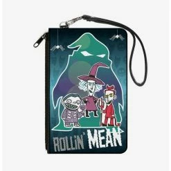 Best Pirce 🌟 The Nightmare Before 🎅 Christmas Rollin Mean Lock Shock Barrel Trick Or Treaters Ooogie Boogie Wallet Canvas Zip Clutch 🎁