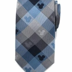 Wholesale 🔔 Disney Mickey Mouse Blue Plaid Mens Tie 🔔