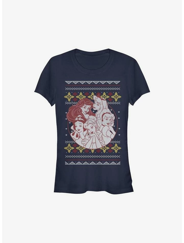 Coupon ๐ Disney Princesses Group โ Christmas Print ๐ง Girls T-Shirt โจ