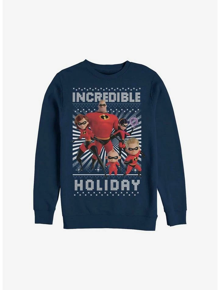 Hot Sale ❤️ Disney Pixar The Incredibles Incredible Holiday Ugly 🔔 Christmas Sweater Sweatshirt 🛒